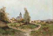 Eugene Galien-Laloue The path outside the village china oil painting artist